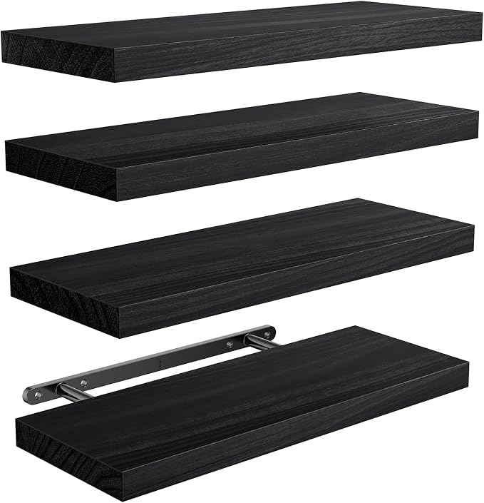 Amada Paulownia Wood Floating Shelves by AMADAHOMEFURNISHING