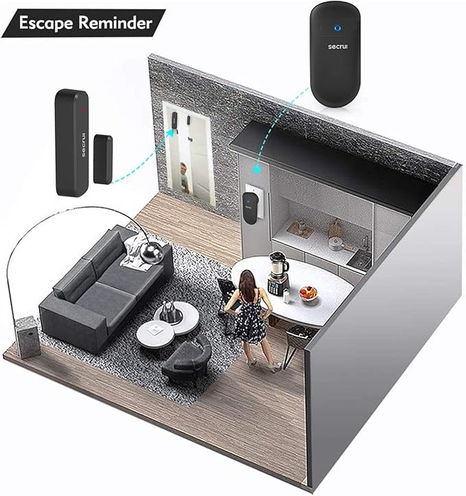 Door Chime, Door Sensor Chime for Door Opens – Door Ringer with 500ft Operating Range 52 Chime Adjustable Volume Mute Mode LED Indicators –Entry Alert Chime for Business/Home