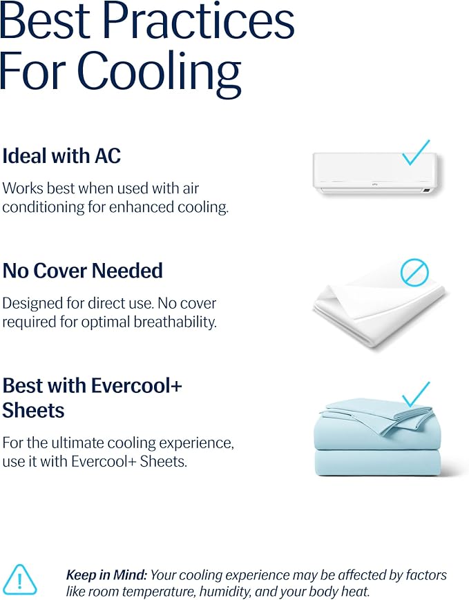 REST® Evercool® Cooling Comforter, Full/Queen, Blanket for Hot Sleepers, All Season Bedding to Keep Cool for Night Sweats, Breathable Lightweight Blanket, 90"x90" Inches, Aqua Blue