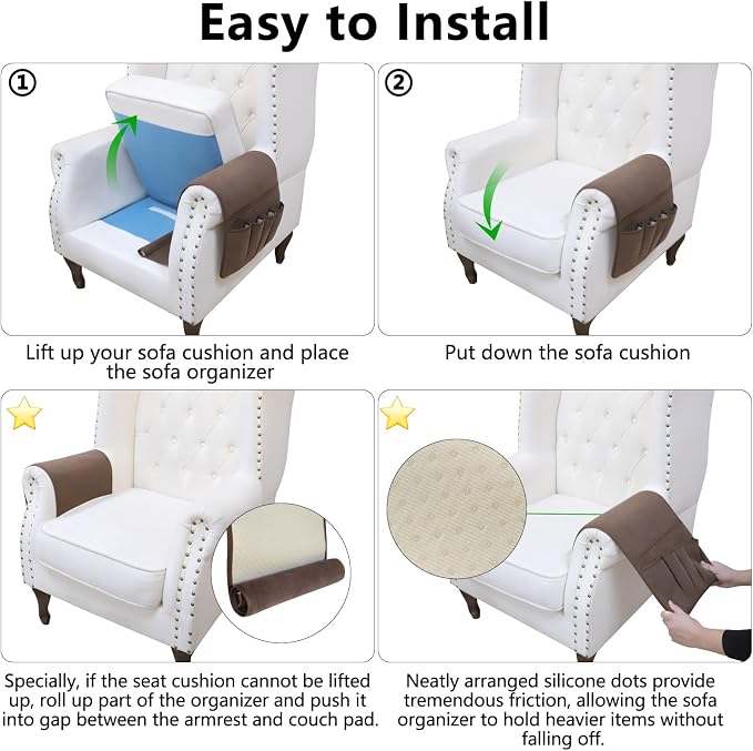 Remote Control Holder, Anti Slip Armchair Caddy Couch Caddy - Image 6