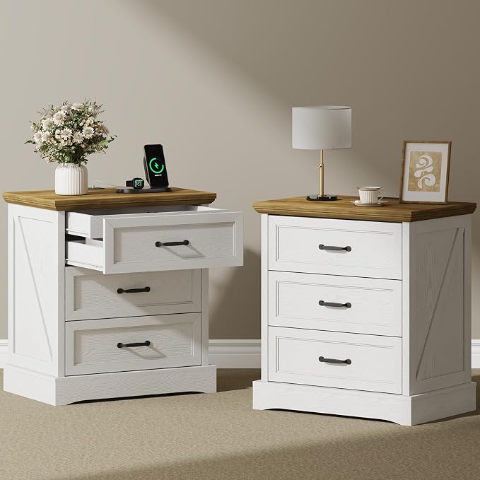 Farmhouse Nightstands Set of 2 by Draelibor