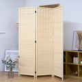3 Panel Bamboo Room Divider for Home & Office, 5.6 ft Tall Folding Partition by PawlaBay
