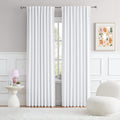 Pure White Curtains 84 Inches Long, 52 by 84, 2 Pieces | Light Blocking Back by DUALIFE