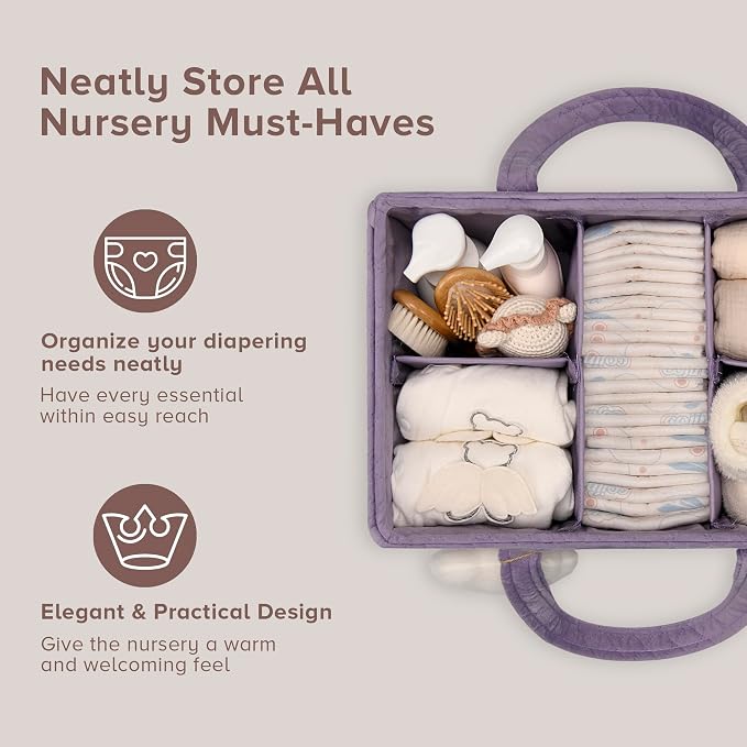 Baby Diaper Caddy Organizer, Baby Basket Shower Gift, Portable Changing Table - Image 9