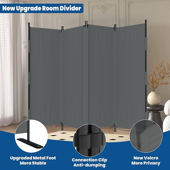 Room Divider 4 Panel Folding Screen 6ft Portable Wall Partition Room Divider - Image 3