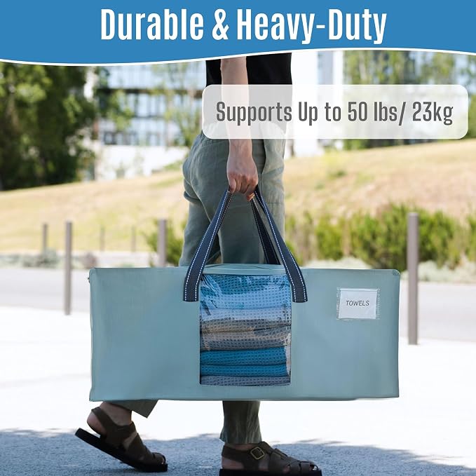VENO Heavy Duty Moving Bags, Storage Bags, Light Blue, 8 Pack | Packing Supplies - Image 4