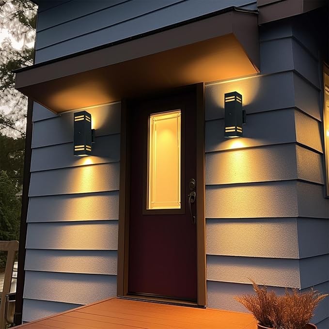 iYogaled Dusk to Dawn Motion Sensor Porch Light with 3 Lighting Modes, Aluminum Exterior Light Fixtures,25ft Detection Range Waterproof Sconce for Entryway, Patio, Garage,ETL Listed