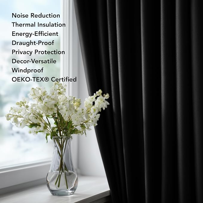 Deconovo Blackout Curtains for Bedroom 108 Inches Long | Back Tab and Rod - Image 4