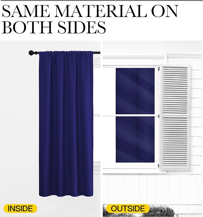 NICETOWN 2 Panels Blackout Curtains, Rod Pocket Window Curtains Room Darkning - Image 5