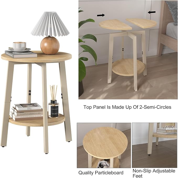 sthmec Side Table Set of 2, Small Round End Table - Image 4