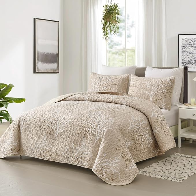 DJY Beige Quilt Set Queen Size - Image 2