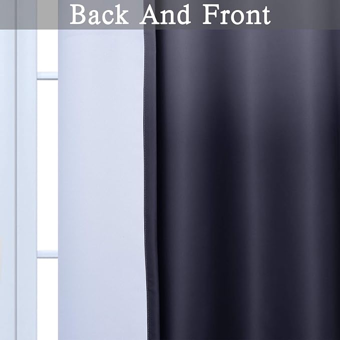 SimpleHome Ombre Gradient Black White to Gray Curtains - Image 5