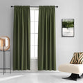 Dark Olive Green Blackout Window Curtain Panels 80 inche Long, Doorway by DONREN