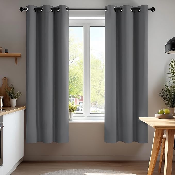 Deconovo Blackout Curtains for Bedroom and Living Room 54 Inches Long | Black by Unknown