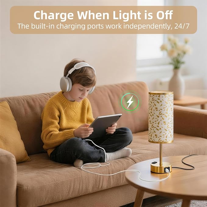 Table Lamp for Nightstand, High-Sensitivity Touch, 3-Level Dimmable Bedside Lamp - Image 5