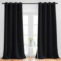 NICETOWN Blackout Black Curtains 102 inches Long 2 Panels Burg, Grommet Thermal by NICETOWN