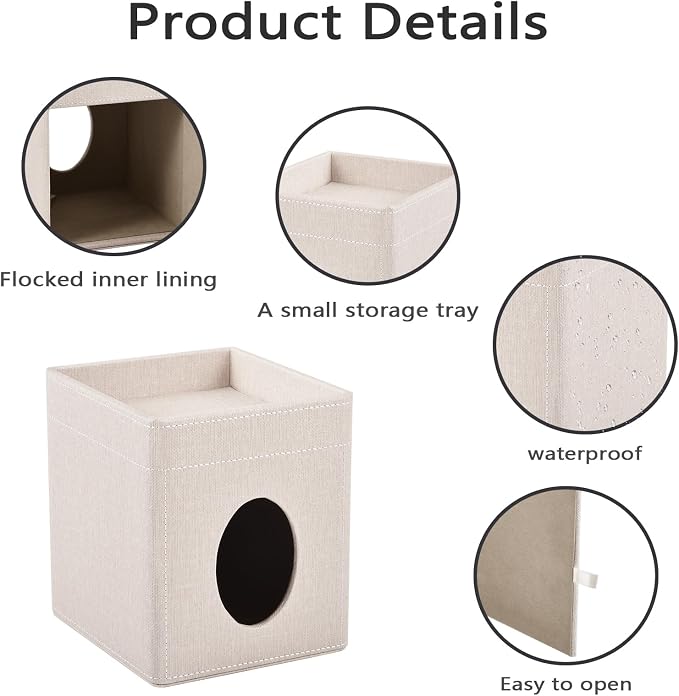Tissue Box Cover with Storage Tray Square Tissue Box Holder PU Leather Facial - Image 11