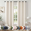 Beige White Blackout Curtains for Bedroom Living Room W40 x L84 Inch | 84 Inch by Woaboy