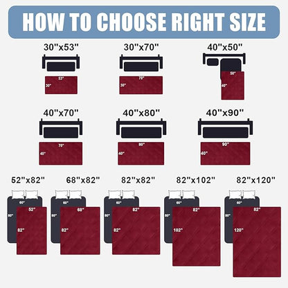 Smiry Waterproof Dog Bed Cover Blanket 52x82, Soft Reversible Pet Blanket, Washable Leakproof Cats Dogs Couch Cover for Sofa, Couch, Furniture, Lattice, Wine Red/Beige