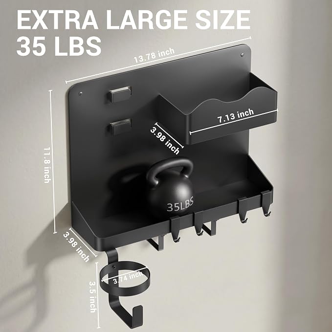 Bedside Shelf, Dorm Room Essentials Metal Floating Shelves | Wall Organizer - Image 2