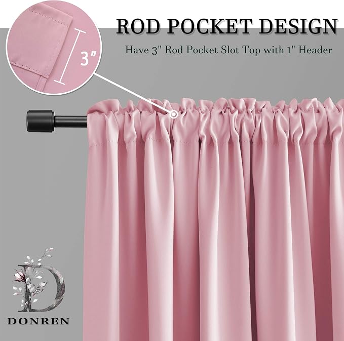 Pink Blackout Drapes for Girls Room - Image 4