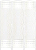 HOMCOM 3 Panel Room Divider, Folding Privacy Screen, Wave Fiber Freestanding by HOMCOM