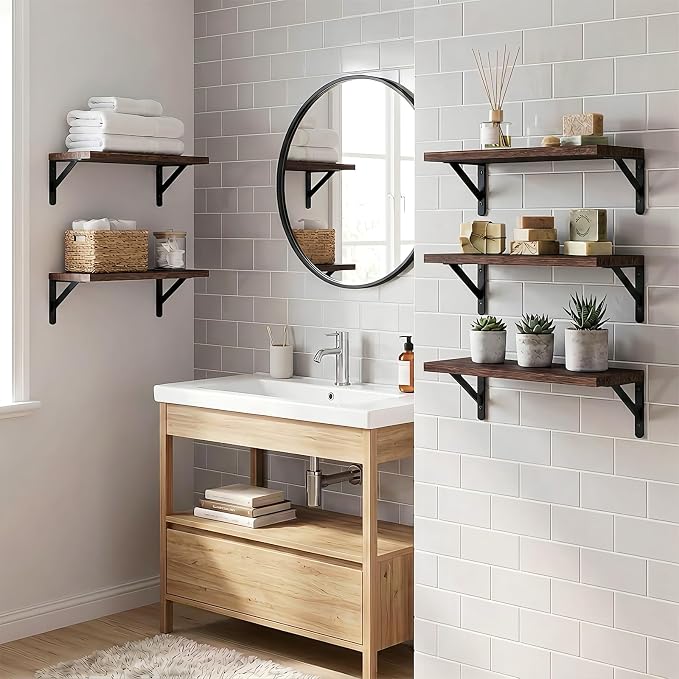 Fixwal Wall Floating Shelves for Home Decor | Wood Shelves, Natural Grain - Image 6
