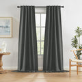 Dark Grey Blackout Curtains for Patio 108 Inch Length, Total Sun Blocking by KEQIAOSUOCAI