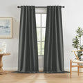 Dark Grey Blackout Curtains for Patio 120 Inch Length, Total Sun Blocking by KEQIAOSUOCAI