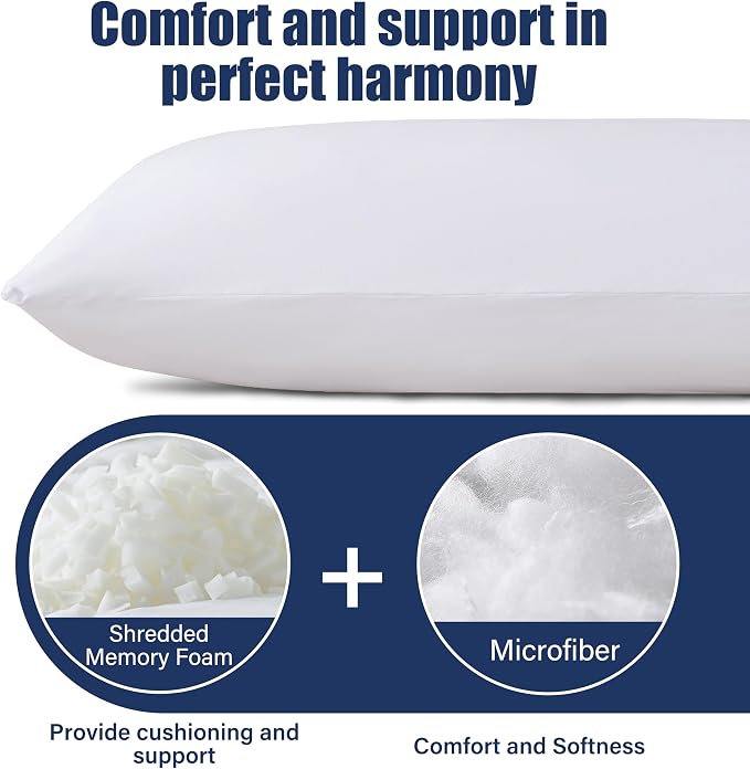 SHOUREN Large Body Pillow, Long Bed Pillow - Image 2