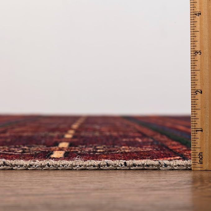 Keen Home Design 2x12 Rug - Machine Washable Runner Rug with Non-Slip Backing, Ideal for Hallway, Entryway, Kitchen, Laundry Room - Vintage, Easy Clean, Durable, Low Pile - (2'6" x 12')