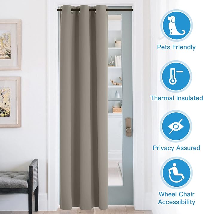 RYB HOME Temporary Doorway Curtains Blackout Privacy Room Divider Curtains | - Image 4