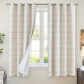 Brown Plaid Linen Blackout Curtains by Lajode