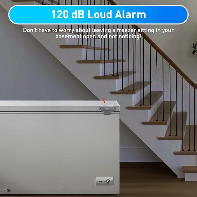Daytech Refrigerator & Freezer Door Alarm - 1-4 Minute Adjustable Delay, 0-120dB Alarm, 3-Pack for Home, Supermarket & Business (Grey)