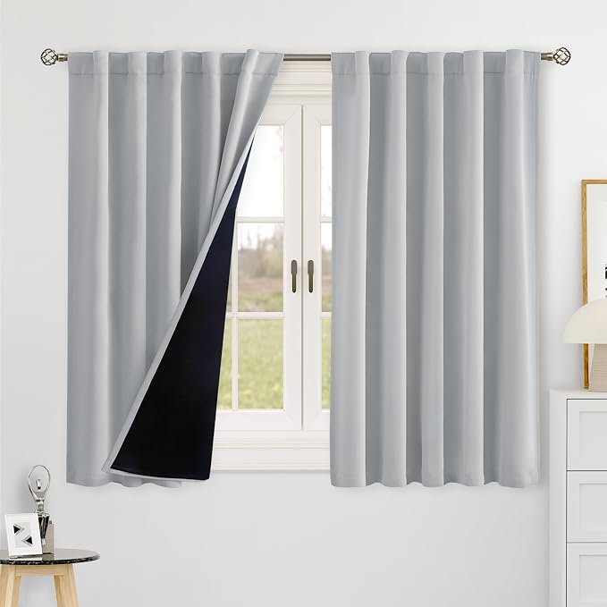 BGment Light Grey Blackout Curtains 40 Inch Length by BGment