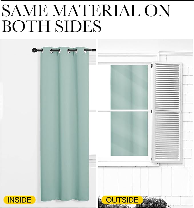 NICETOWN Aqua Blue Blackout Curtains 108" Long - Image 6