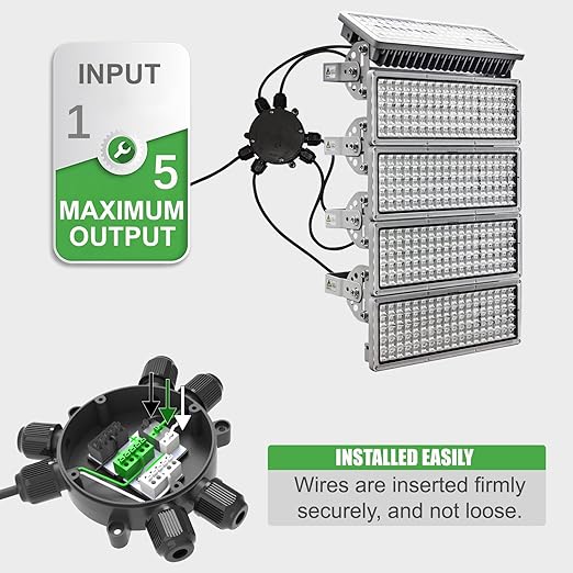 Junction Box Electrical Connector, Waterproof Covers for 4-9mm Cable, 2-6 Way, 22-10 AWG 32A (Easy to Install)