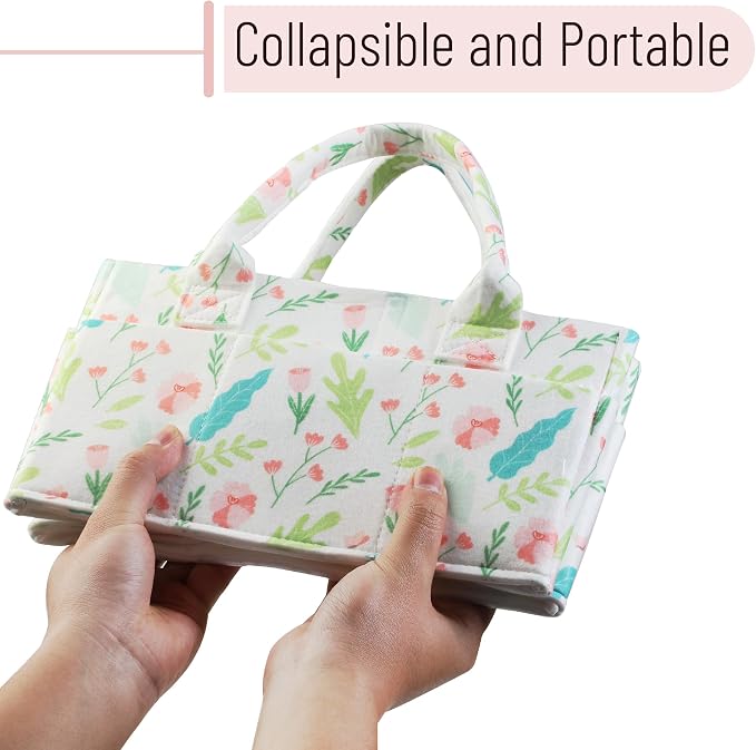 Mr. Pen- Baby Diaper Caddy Organizer, Blooming Palette | Nursery Storage Bin - Image 6