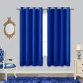 Blue Curtains 63 Inch Length for Boys Room Set 2 Panels Grommet Window Drapes by KOUFALL