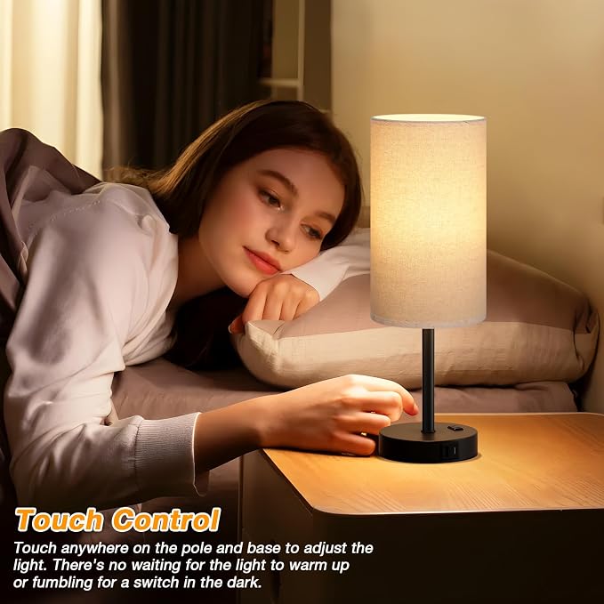 Dicoool 17.4" Bedside Lamp for Bedroom - Image 3