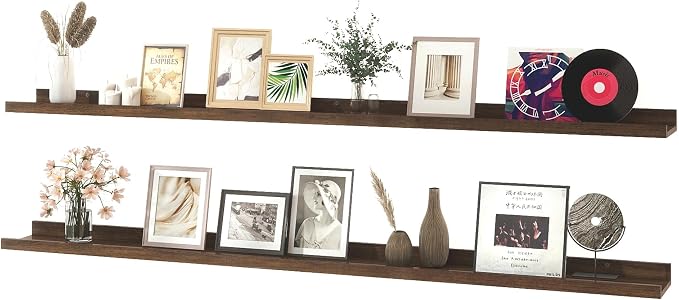 Walnut Floating Shelves for Wall Decor, 52 in Shelf by Unknown