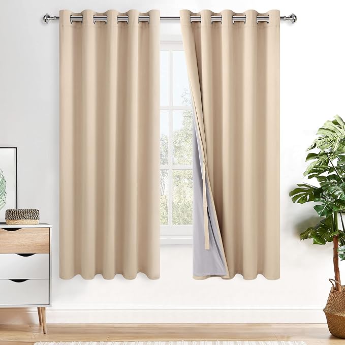 XWZO Total Blackout Curtains for Bedroom- Thermal Insulated, Noise Reducing and by XWZO