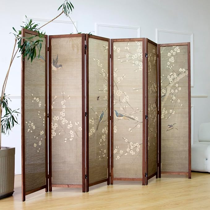 6 Panel Bamboo Room Divider for Room Separation, 5.6 ft Tall Double-Sided - Image 4