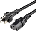 Amazon Basics PC Power Cord, 10 feet, AC Power Cord for Monitor, Computer, TV, 3 Prong, 18 AWG, 125 Volts, Black