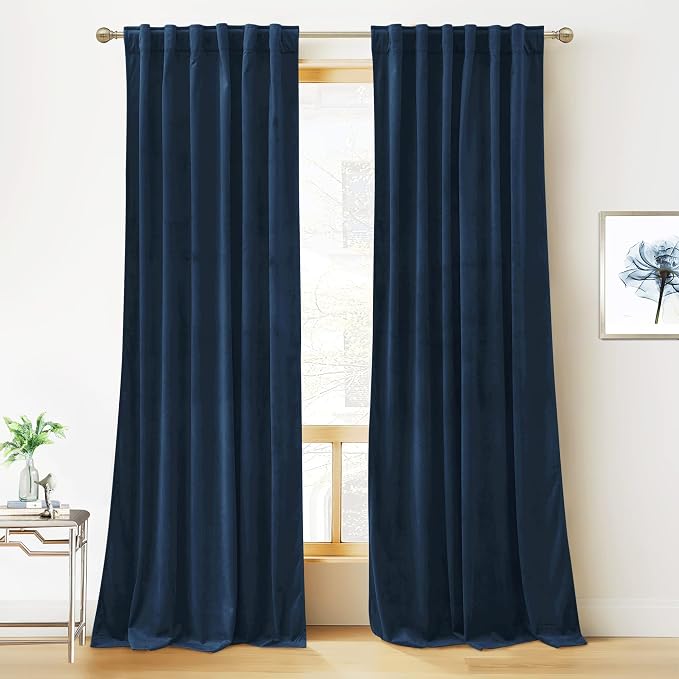 RYB HOME Velvet Curtains 120 inches Long, Extra Long High Ceiling Curtains | by RYBHOME