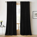 RYB HOME Black Velvet Curtains 90 inches by RYBHOME