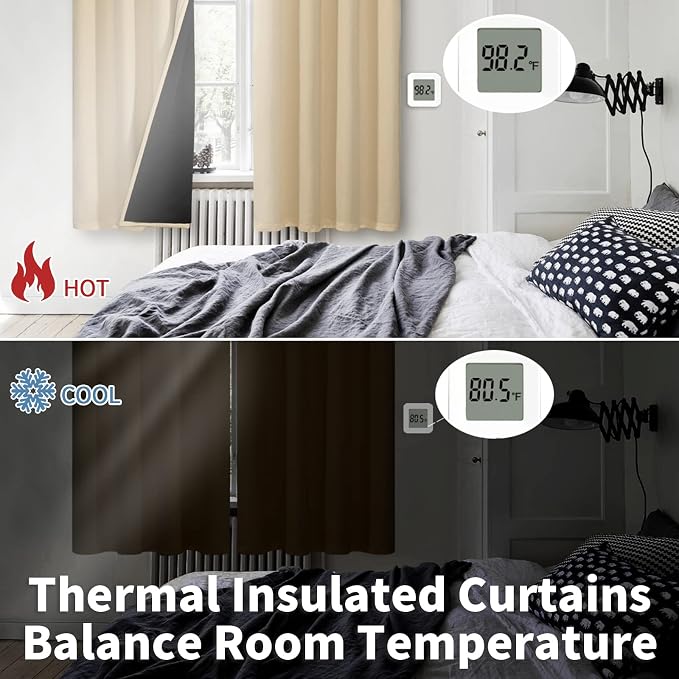 BGment Natural Blackout Curtains 95 Inches Long 2 Panels Set - Image 4