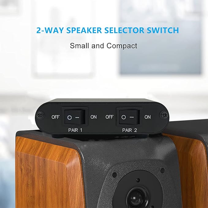 TENEALAY 2-Way Audio Stereo Speaker selector Switcher Box, Combiner Multi Zone A B Speaker Switch Distribution Controller Box - P21
