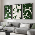 Large Framed Green and White Abstract Wall Art by Cuspin