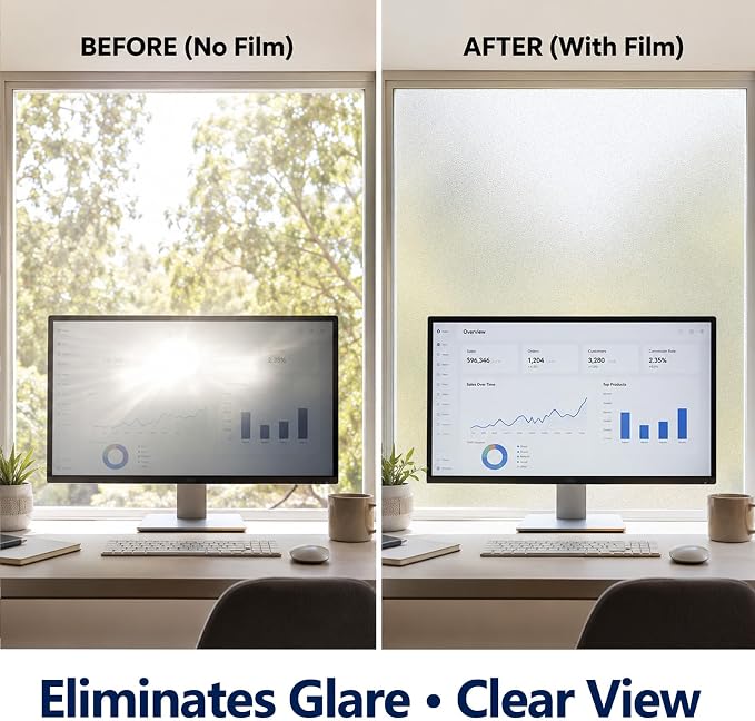 Frosted Window Privacy Film Static Cling Glass Film 35.4" x 19.68' | No Glue - Image 5